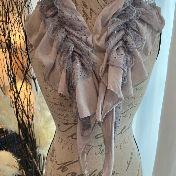 Ruffled Sequined Scarf - Picture 8 of 10